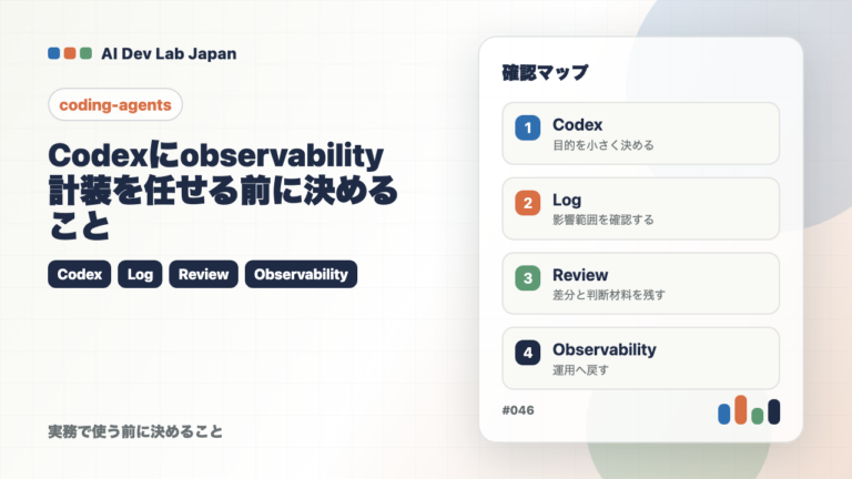 Codexにobservability計装を任せる前に決めること