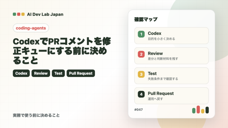 CodexでPRコメントを修正キューにする前に決めること