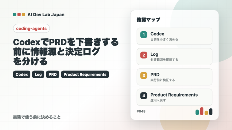 CodexでPRDを下書きする前に情報源と決定ログを分ける