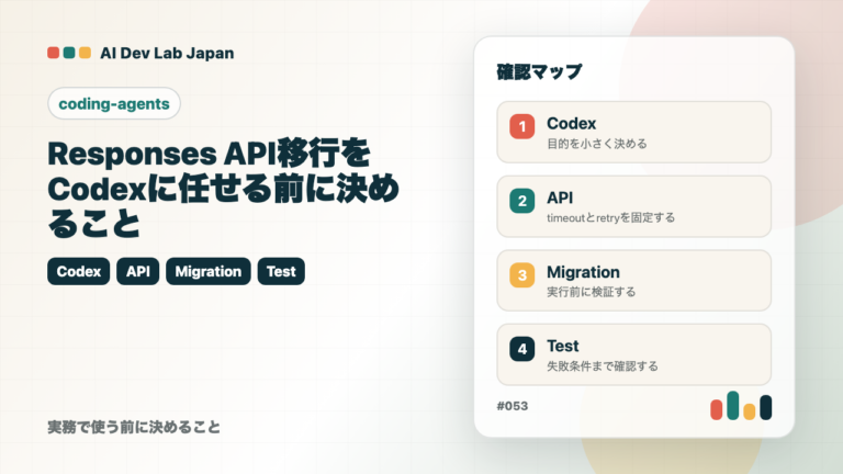 Responses API移行をCodexに任せる前に決めること