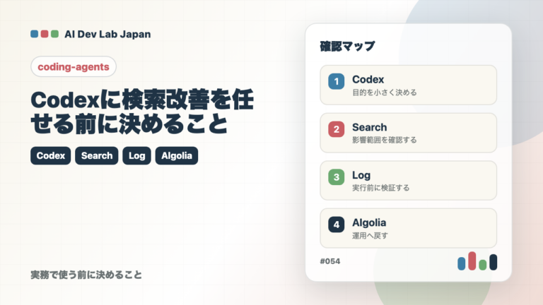 Codexに検索改善を任せる前に決めること