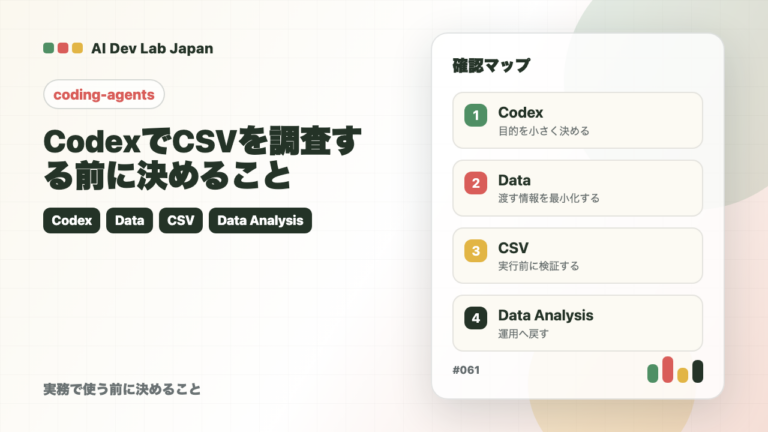 CodexでCSVを調査する前に決めること