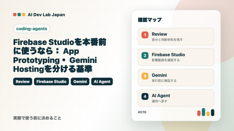Firebase Studioを本番前に使うなら：App Prototyping・Gemini・Hostingを分ける基準