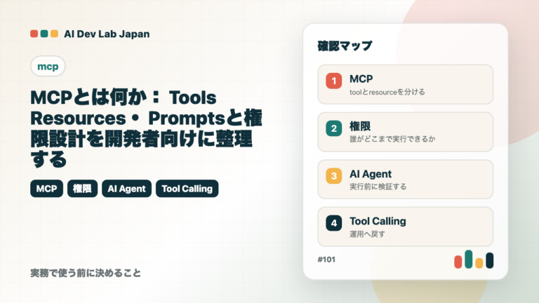 MCPとは何か：Tools・Resources・Promptsと権限設計を開発者向けに整理する