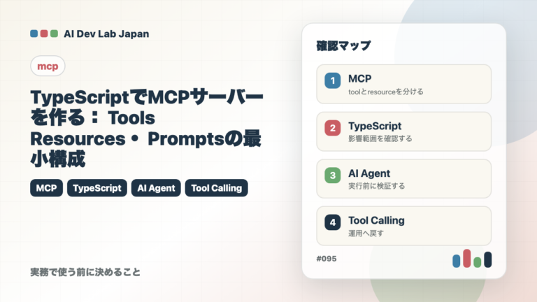 TypeScriptでMCPサーバーを作る：Tools・Resources・Promptsの最小構成