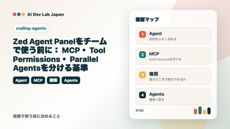Zed Agent Panelをチームで使う前に：MCP・Tool Permissions・Parallel Agentsを分ける基準
